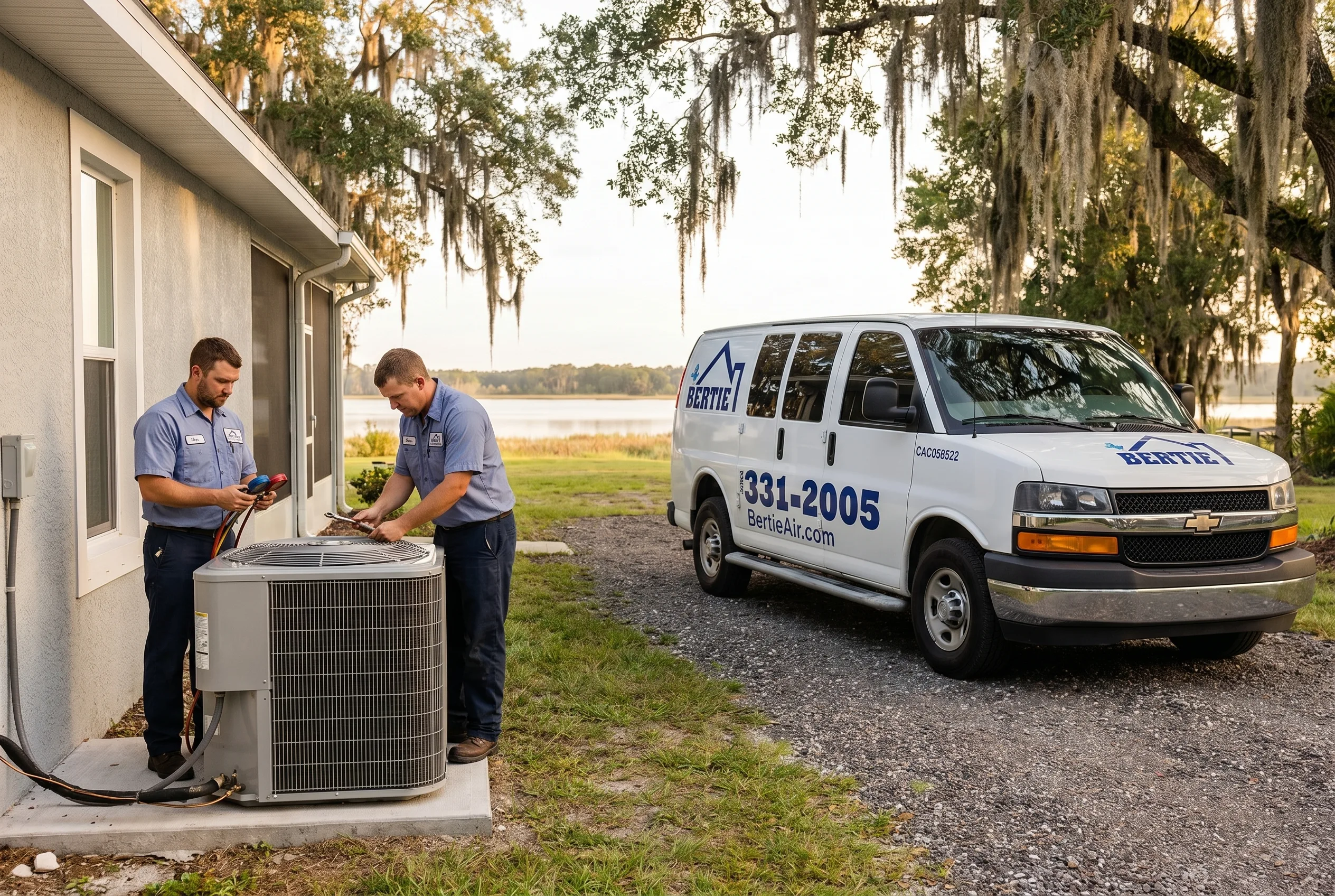 A Hawthorne, Florida neighborhood served by Bertie Air