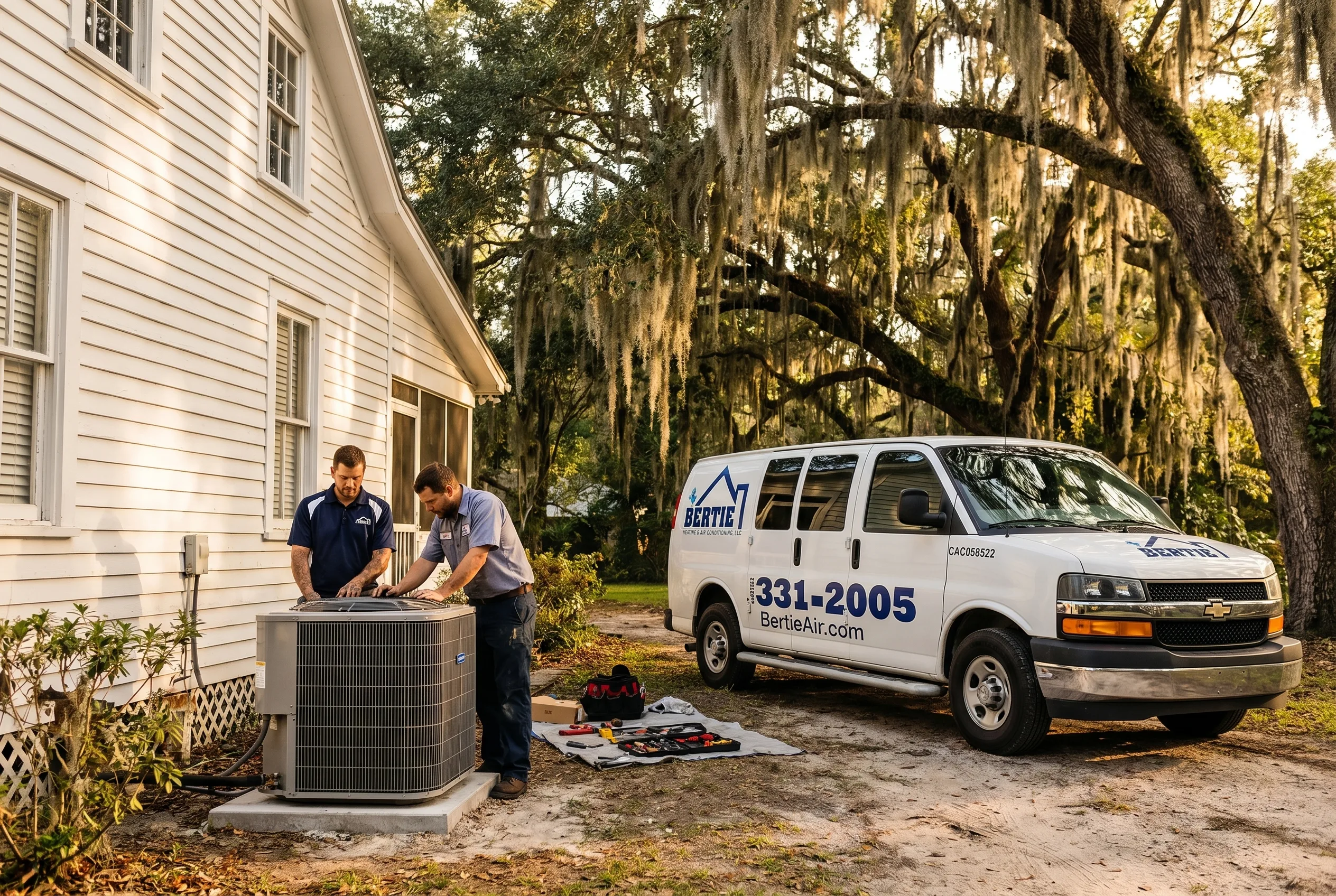 A Micanopy, Florida neighborhood served by Bertie Air